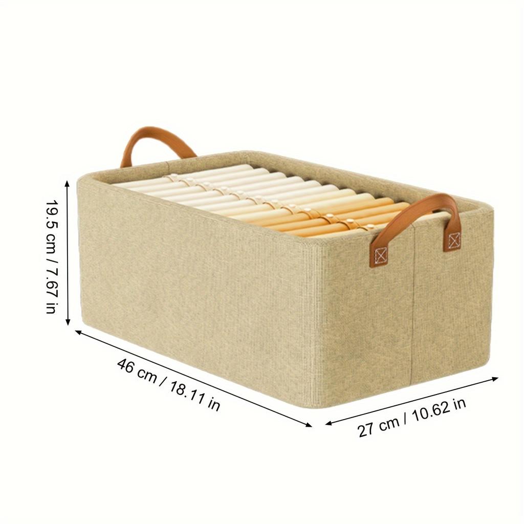 Space-Saving Folding Storage Box With Steel Frame 2 Handles Office Supplies,Quilt Organization Foldable Storage Drawers