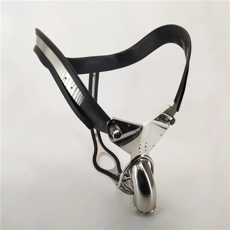 Manyjoy New EMCC Chastity Belt Male Penis Lock Device Adjustable Waist Invisible Underwear Strapon Pants Metal Chastity Device