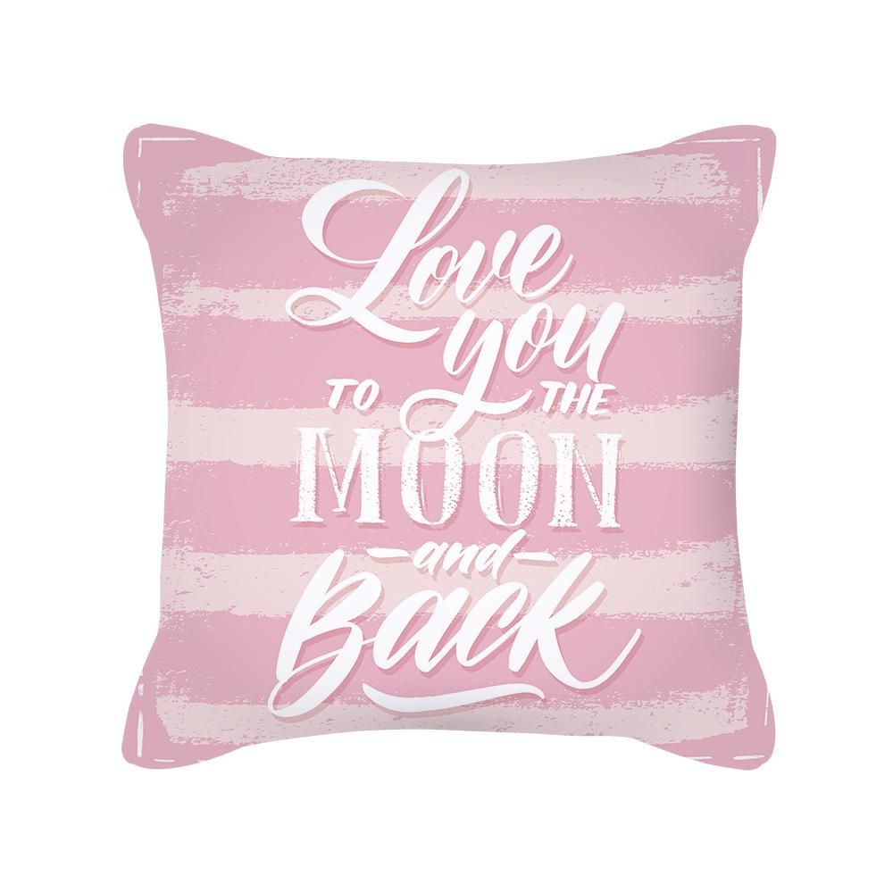 Peach Skin Pillowcase Valentine's Day Pillowcase Pink Heart-shaped Pillow Romantic Series Home Decoration Sofa Cushion Cover