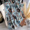 Ethnic Style Flower Imitation Cashmere Scarf Women'S Winter Thickened Double-Sided Air Conditioner Shawl Scarf