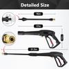 Pressure Washer Gun with 5 Pcs Quick Connect Nozzles,Compatible with Karcher, Ryobi,Powerstroke,Greenworks, Husky, Raptor Blast,Electric Power