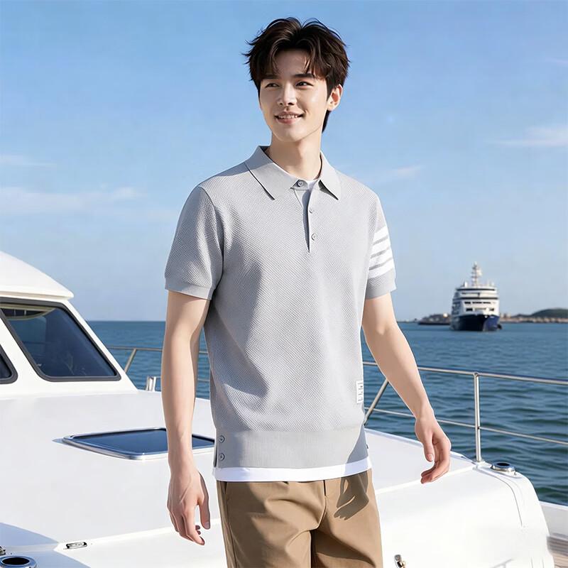 

Men s Summer Knit Short-Sleeve Polo Shirt 3XL