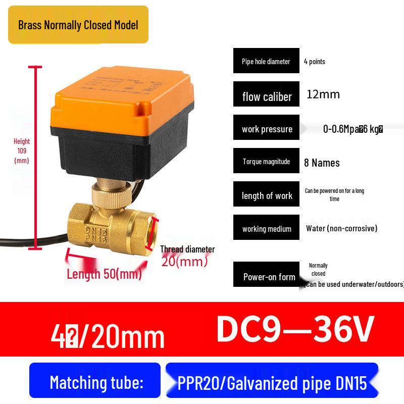 Mini Electric Ball Valve: Two-Way Threaded, Underwater & Waterproof, 220V/24V/12V