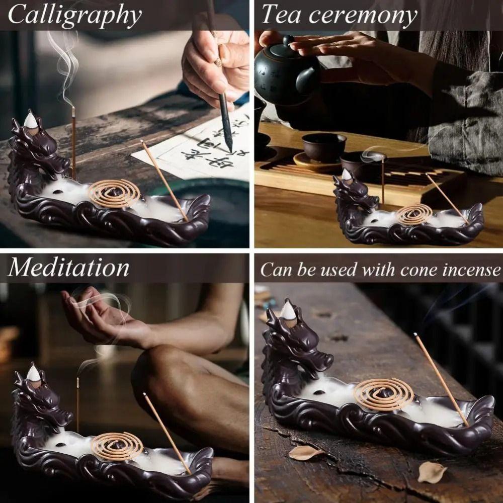 Handicrafts Dragon Incense Seat Dragon Design Exquisite Backflow Incense Holder Attractive Lifelike Vertical Aromatherapy Stove