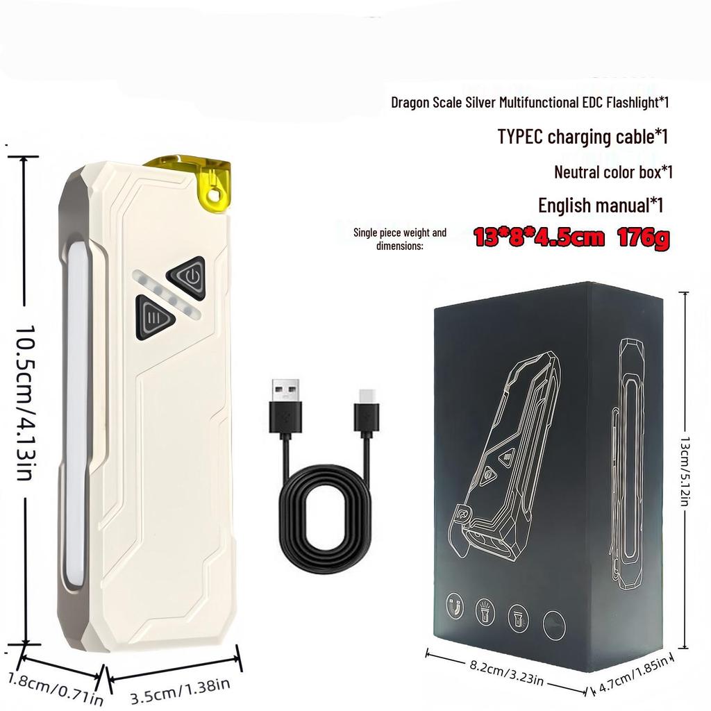 Ultra-thin Tactical Flashlight: Multifunctional, High-Intensity, Magnetic with Back Clip, Colorful High-Endurance Work Light.