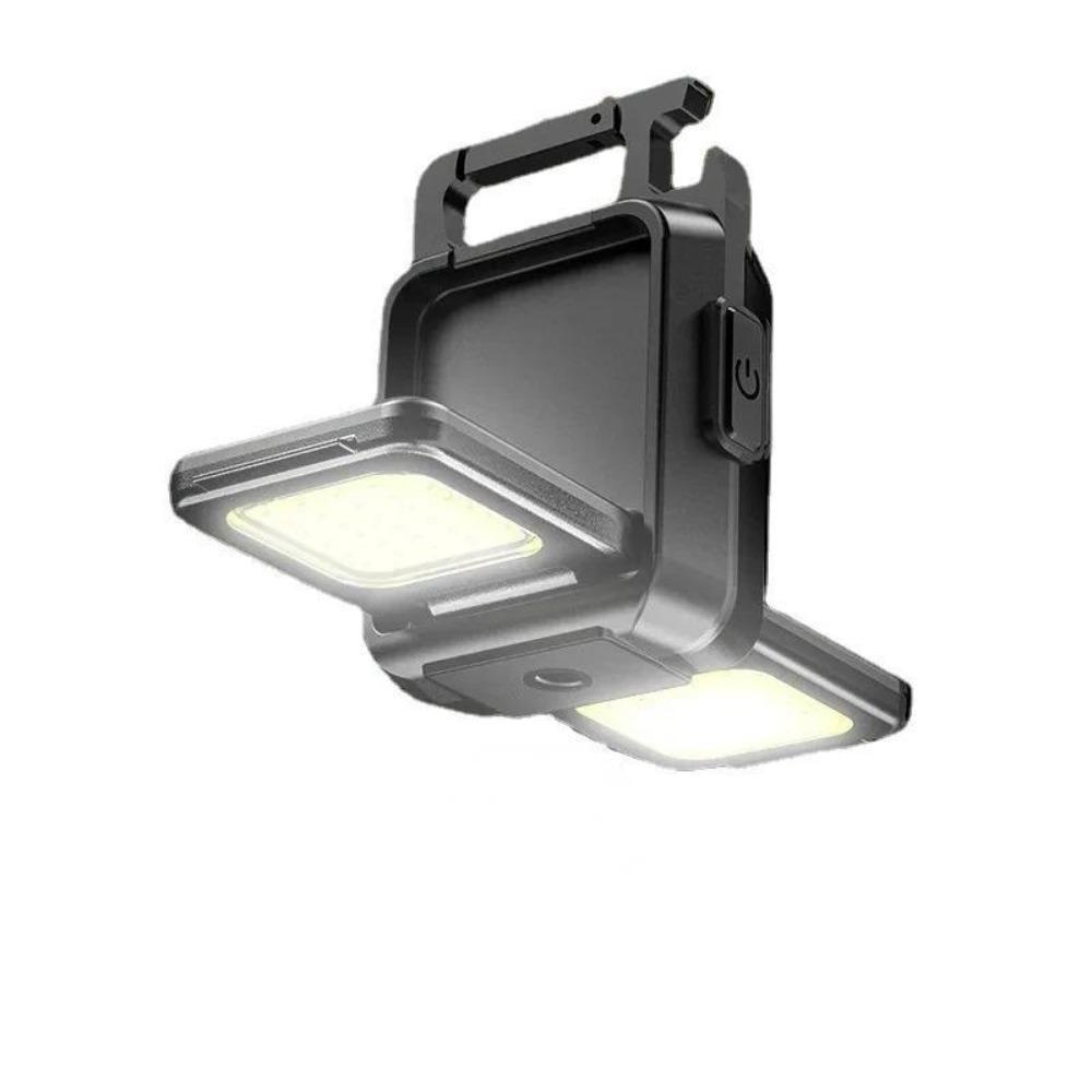 Mini COB Schlüsselanhänger Arbeitslicht mit doppelter Lichtquelle, 5 Modi, wiederaufladbar, hohe Lumen, tragbares LED-Licht für Camping, Wandern, Laufen