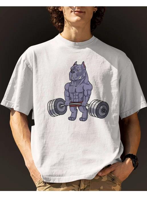 Gym/powerlifting T-shirt print (bulldog, deadlift) 2XL