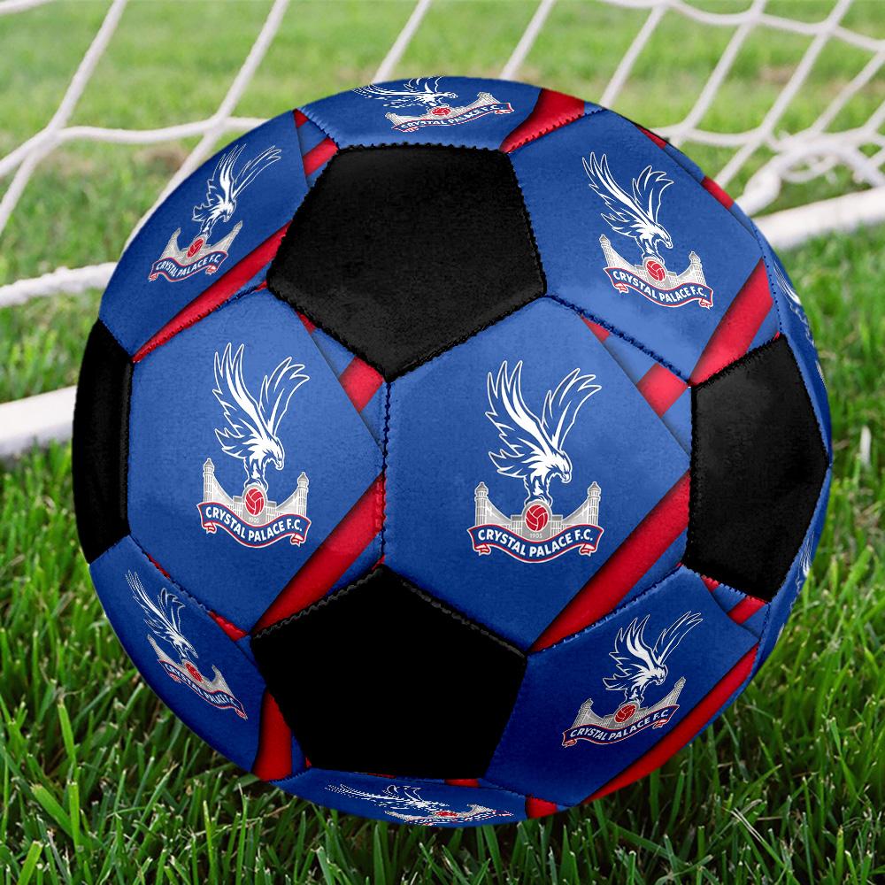 Pallone da Calcio Crystal Palace F.C Colorato Per Tutte le Età Cucito a Macchina PVC Pronto per la Competizione Resistente Alto Rimbalzo.TAGLIA5