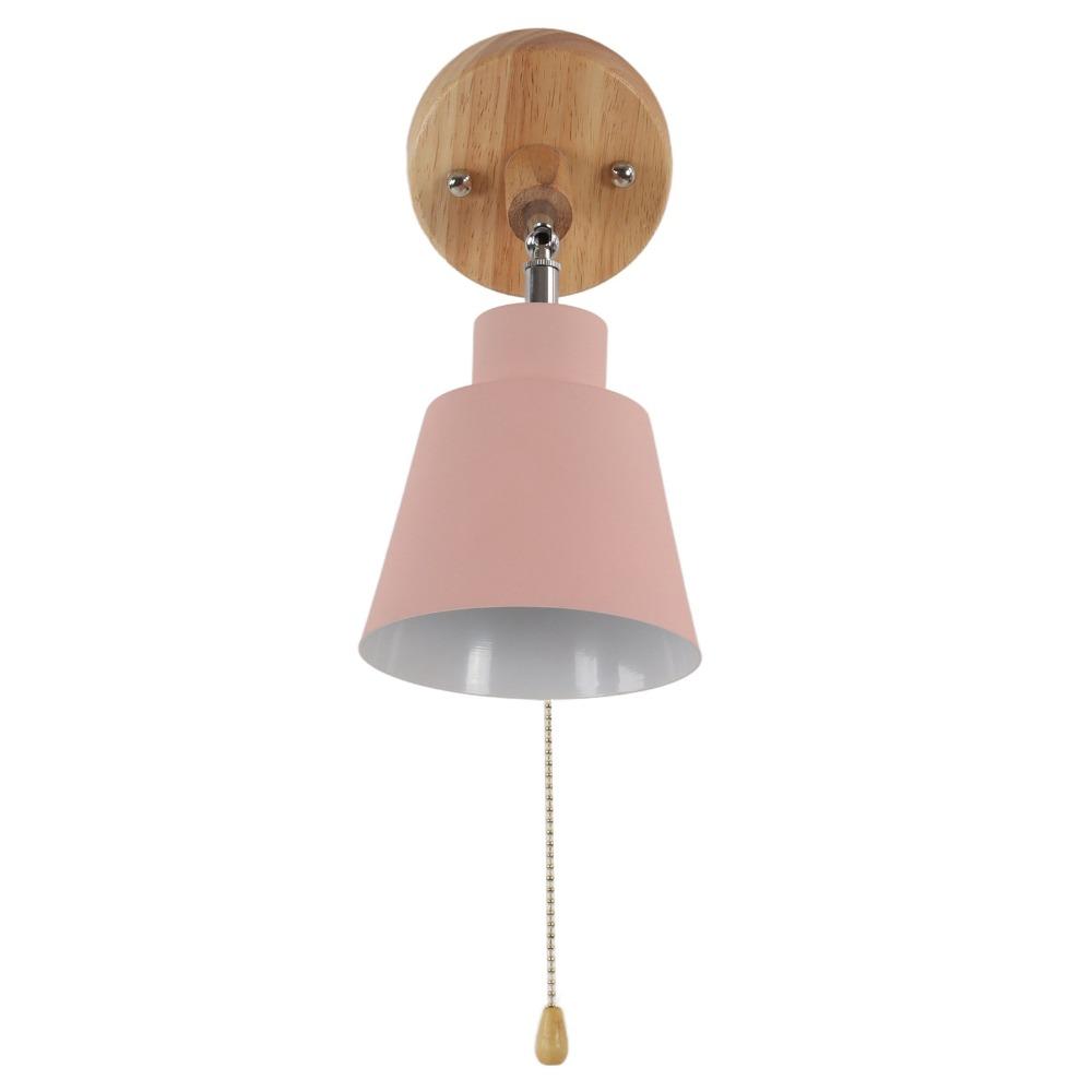 Macaron Wall Lamp Pink Lampshade Sconce Modern Wall Sconce  Bedside