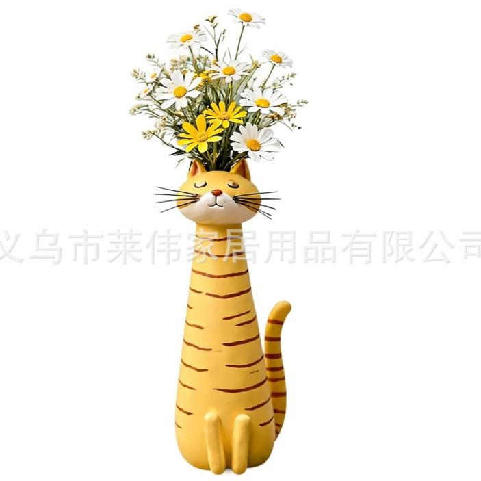 Funny Cat-shaped Vases, Vase Ornaments, Home Office Decoration, Cartoon Animals, Gifts, Multiple Options to Choose From