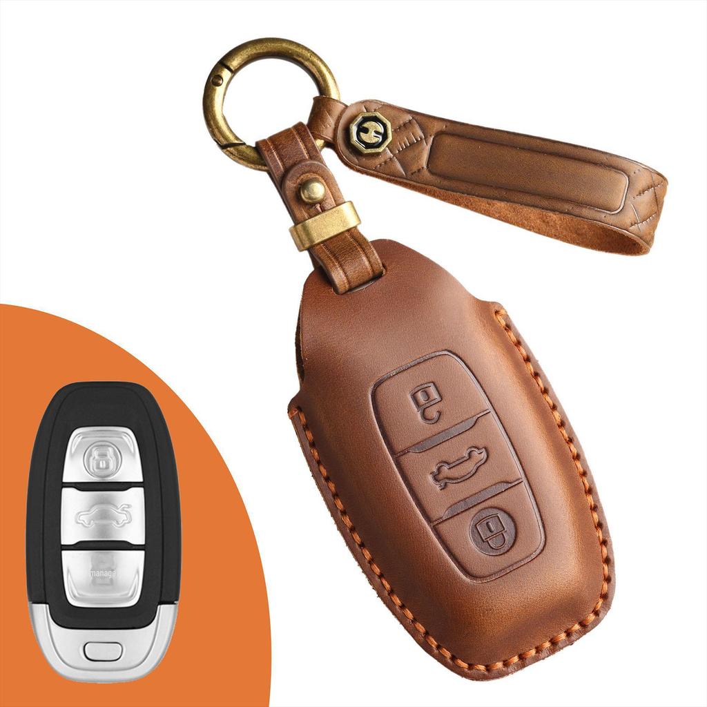 Leder Retro Schlüsselhülle für Hongqi H5/H7 - Handgefertigte Schutzhülle mit Schnalle