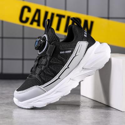 New Soft Bottom Anti-slip Casual Children's Shoes Rotation Button Design Double Mesh Shoes Boys Running Shoes Casual Sports Shoe