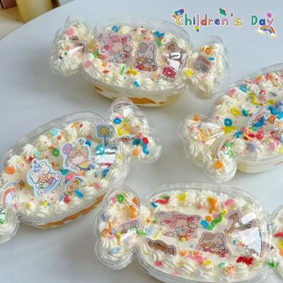 Kuchenbox mit Deckel Transparente Süßigkeiten-Snack-Aufbewahrungsbox Dekorative Snack-Box für Geburtstage Familienfeiern Geschenk