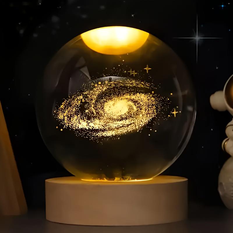 3DSolar Crystal Ball 60mm 3D Solar System Crystal Ball|Laser Engraved Moon Crystal Gift with Galaxy Crystal Sphere for Physics Lovers and Space Models