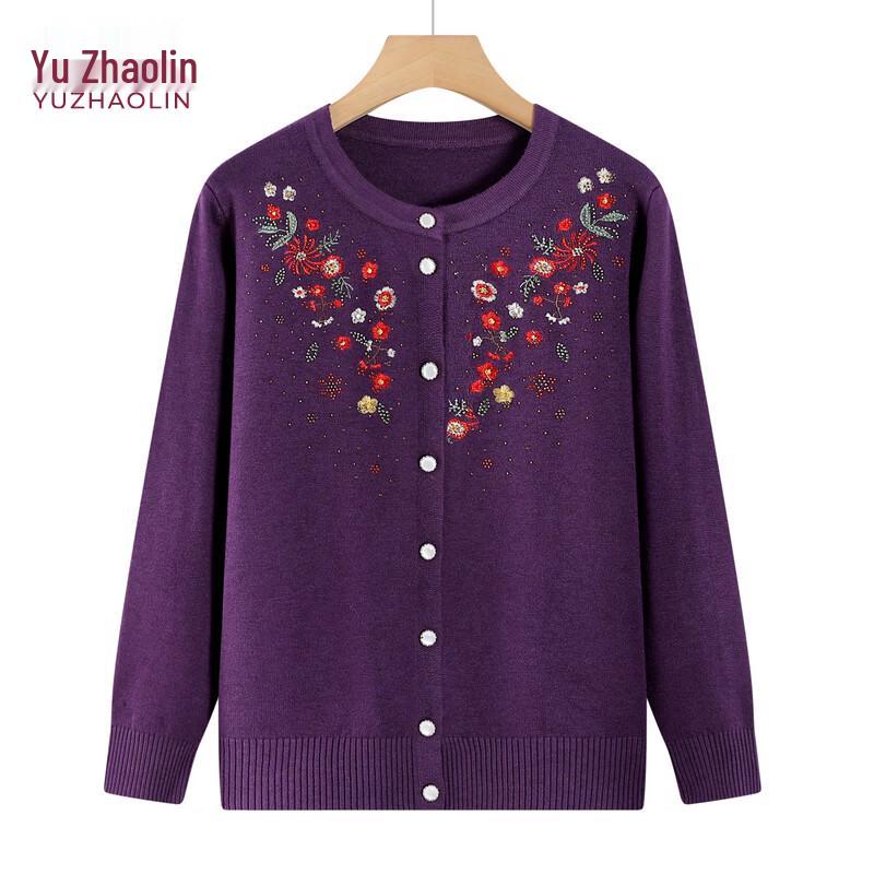 YUZHAOLIN Women s Floral Knit Cardigan for Spring 4XL