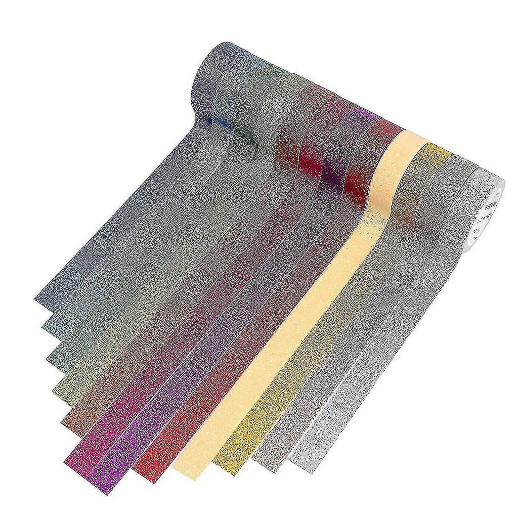 Diy Glitter Washi Tape Set - 12 Rolls Colored Masking Tape, Sparkle Decorative Tape For Art, Scrapbook Tape,decor & Crafts (dark) - PR
