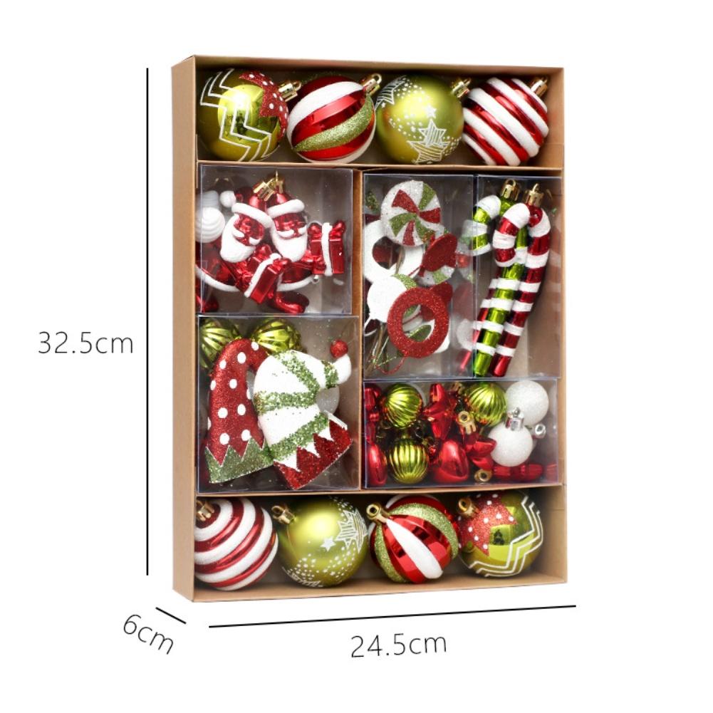 50Pcs Christmas Tree Ornaments 60mm Christmas Ball Ornaments Set For Xmas Tree Reindeer Christmas Painted Balls DIY