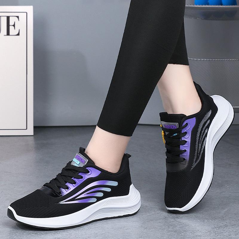 Spring and summer new breathable sports shoes platform-soled trendy women's shoes mesh women's casual single shoes women