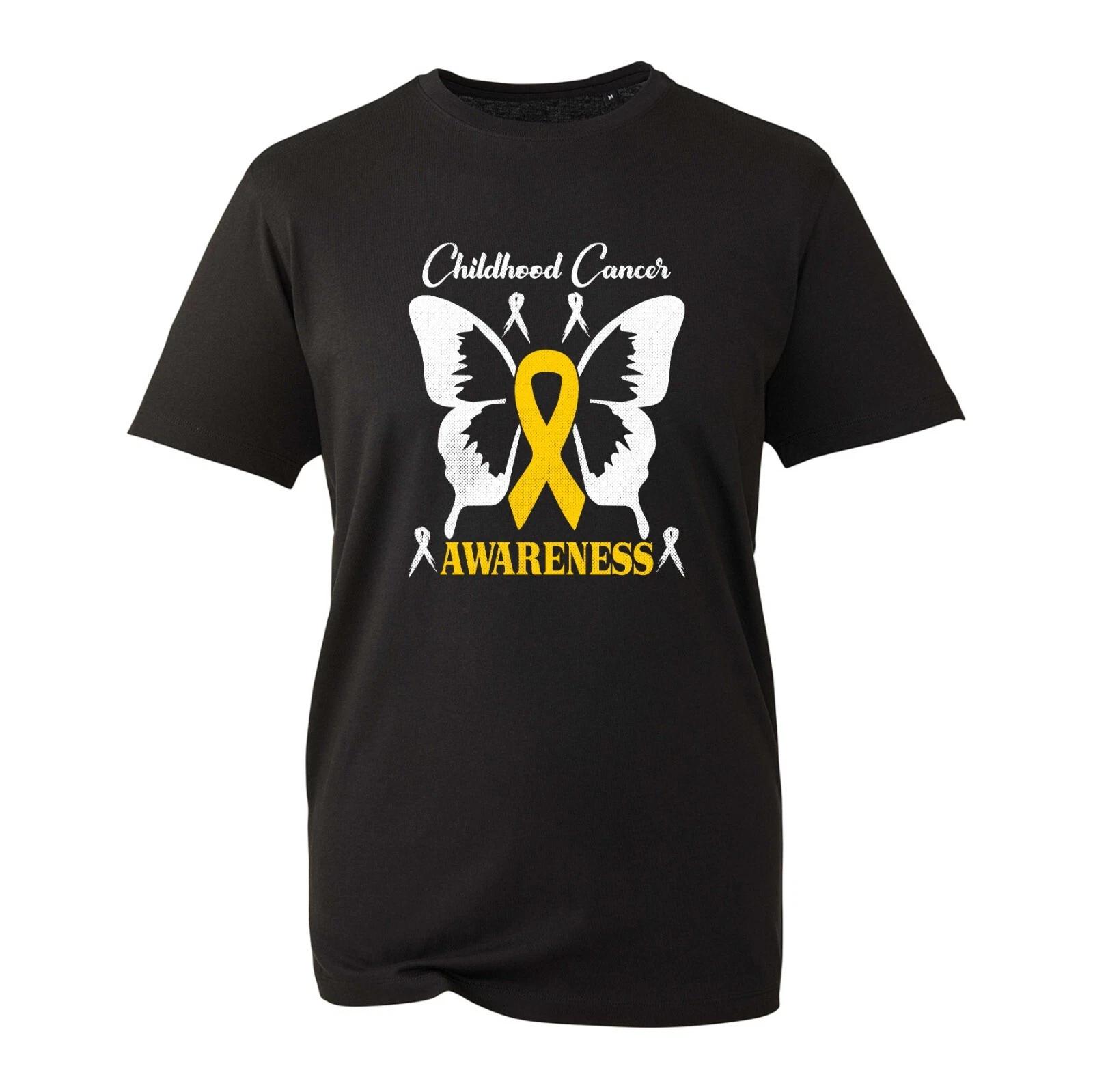 Childhood Cancer Awareness T-Shirt, Breast Cancer Awareness Butterfly Unisex Top XL