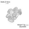 Women's Aesthetic Flower Rings Stainless Steel Gold Open Adjustable Ring Wedding Jewelry Gift