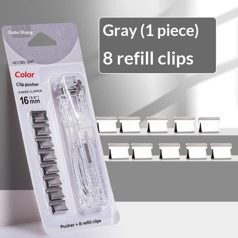 Mini Traceless Push Stapler Hand Clamp Reusable Tool for Office School File Paper Book Secure Portable Binding