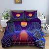 Game Scene King Queen Duvet Cover 3D Neon Bedding Set Youth Hippie Hip Hop Quilt Cover Modern Rock Polyester Comforter Cover