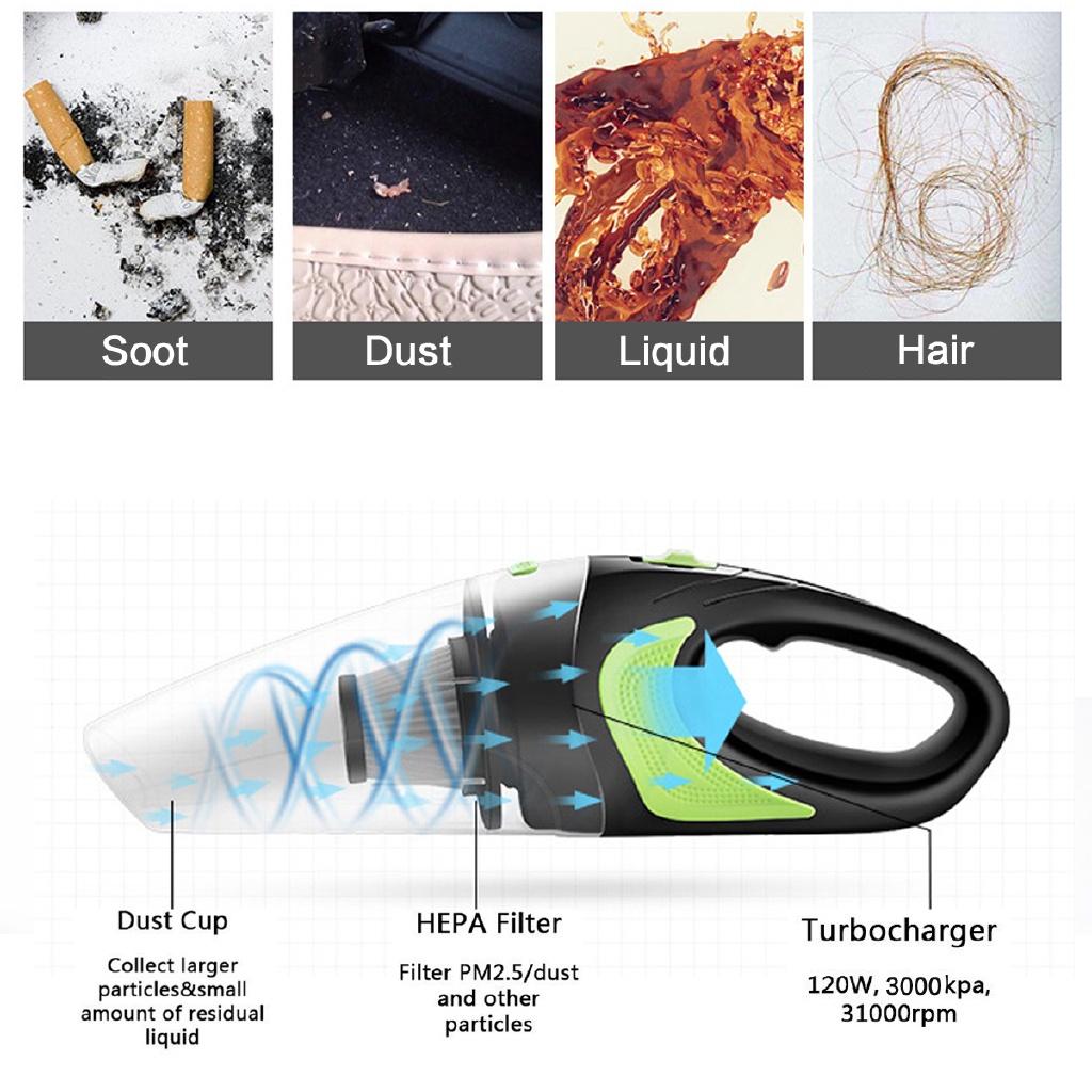 120W 4000kpa Car/Home Vacuum Cleaner Handheld Rechargeable Mini Cordless