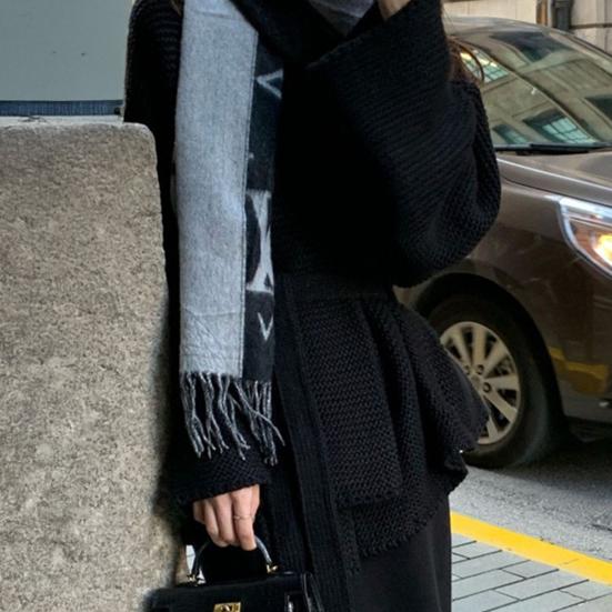 Women's Oversized Knitted Cardigan Casual Open Front Long Sleeve Sweater Coat Fall Winter Warm Outerwear