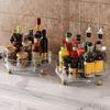 Non-slip Base Rotating Spice Rack Clear Plastic Rotating Container Bins  Bathroom Storage