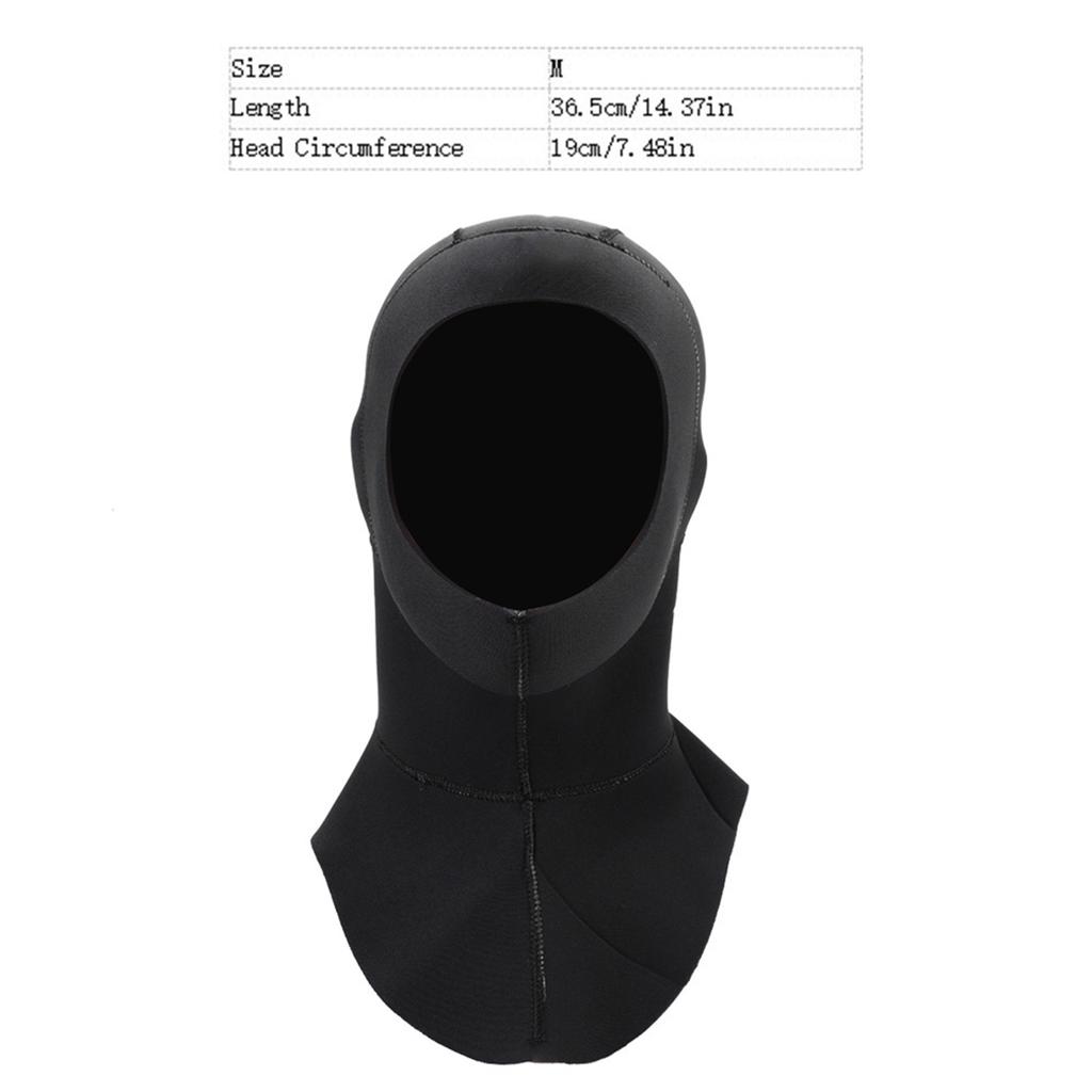 Keepdiving 3MM Neoprene Warm Scuba Diving Snorkeling Cap Hood Watersports Accessory(Black XL)