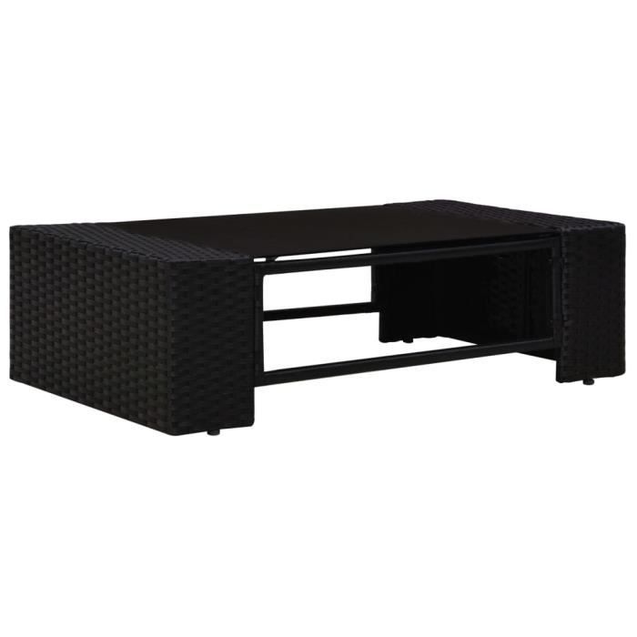 VidaXL Salon de jardin 4 pcs Résine tressée Noir