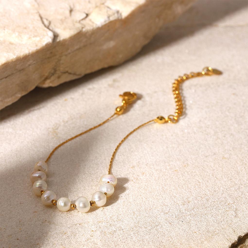 Women Pearl Bracelet Portable Decorative Replacement Electroplated Cute Romantic Pendant Bangle Jewelry Birthday Gift