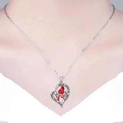 Gift Jewelry Heart Shaped Party Commemorative Accessory Exquisite Cardinal Pendant Necklace Women Creative Fashion  Accessories