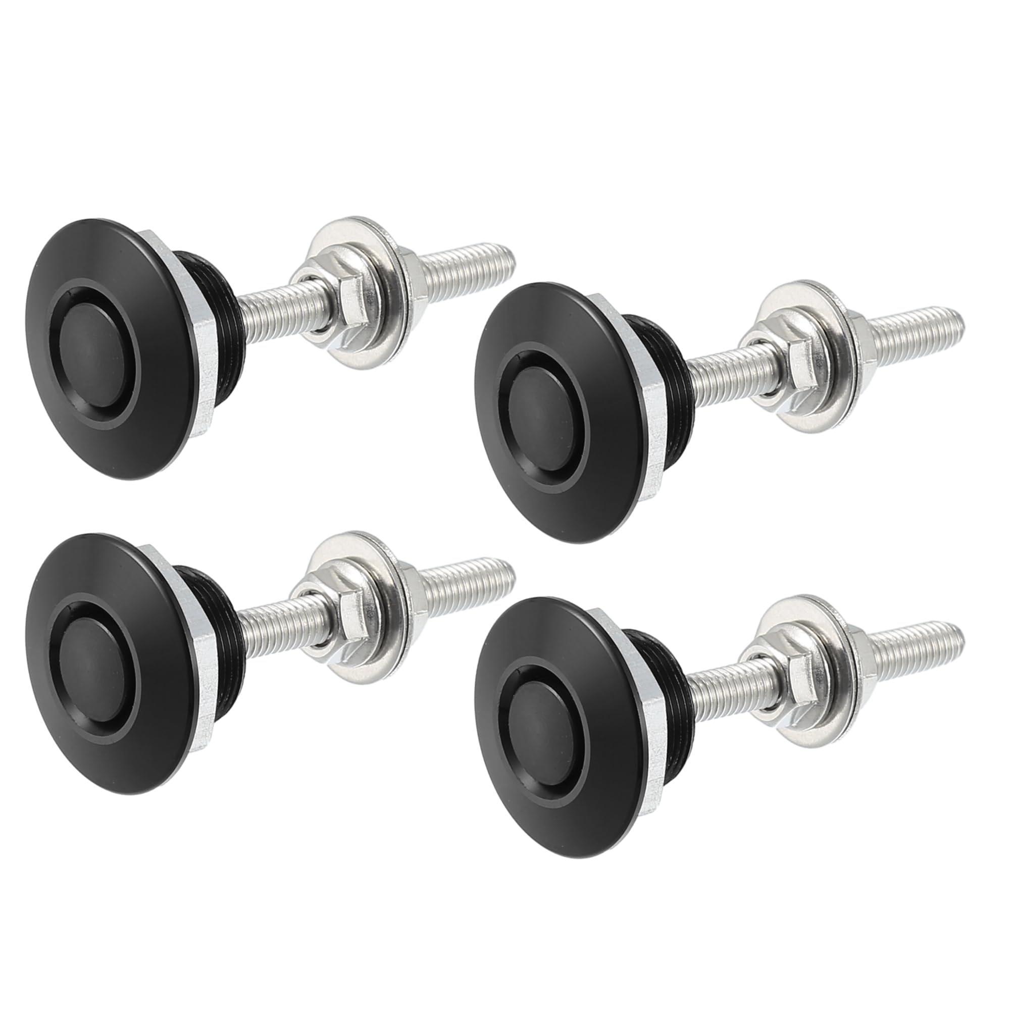 

ACROPIX Black Bumper Quick Release Lock Latch Aluminum Alloy Hood Pin Lock Push Button Hood - Set of 4