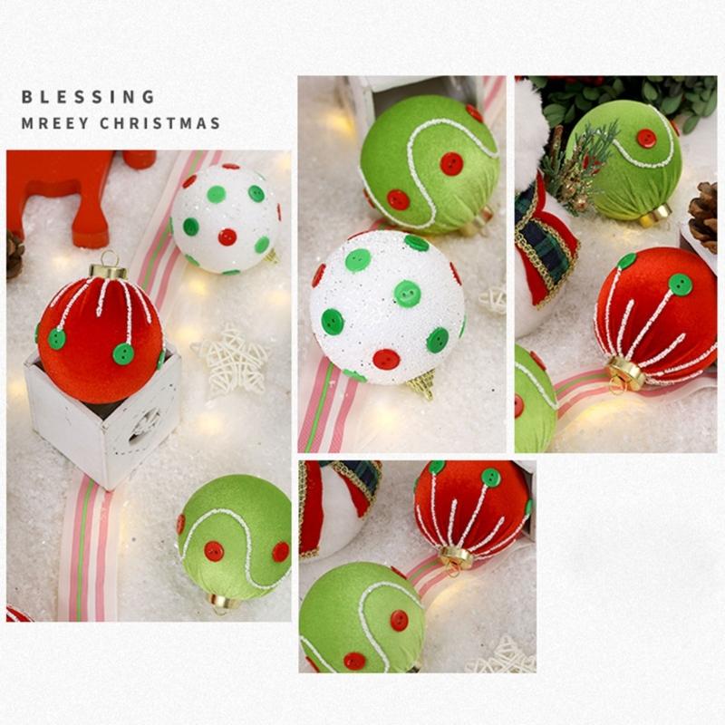 Festival Dekokugel 8cm Mehrfarbige Sprenkel Plüsch Weihnachtsbaumschmuck Heimparty Mall Dekoration