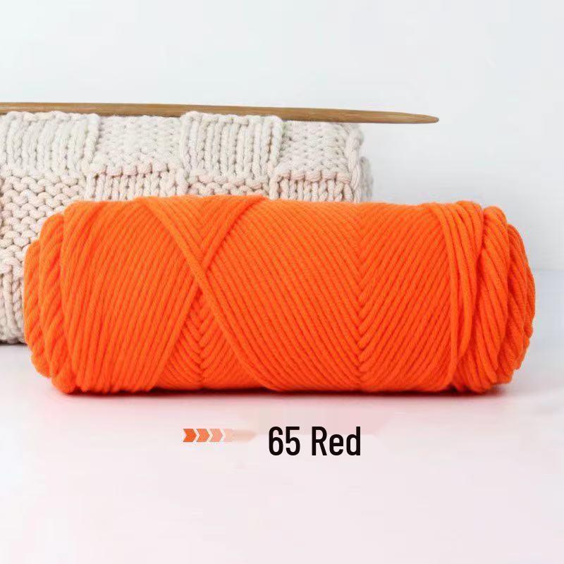 8-Strand Cotton Wool Yarn for Scarf DIY - Thick, Soft Thread with Silk Elements