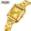 SKMEI 2582 Luksusowe Zegarki montre femme Wykwintny Kwadratowy Biznesowy Damski Zegarek Kwarcowy Wodoodporny Data Moda Stalowy Pasek Jasny