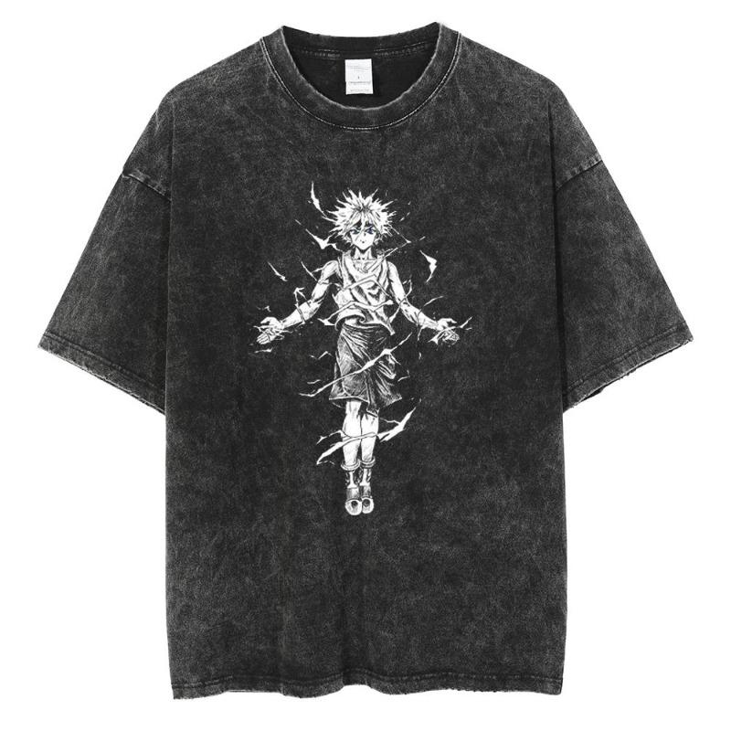 2026 Estate Top Larghi T-shirt Canottiere Stampa Anime T-shirt Uomo Streetwear Vintage Maglietta Nera Harajuku T-shirt Oversize