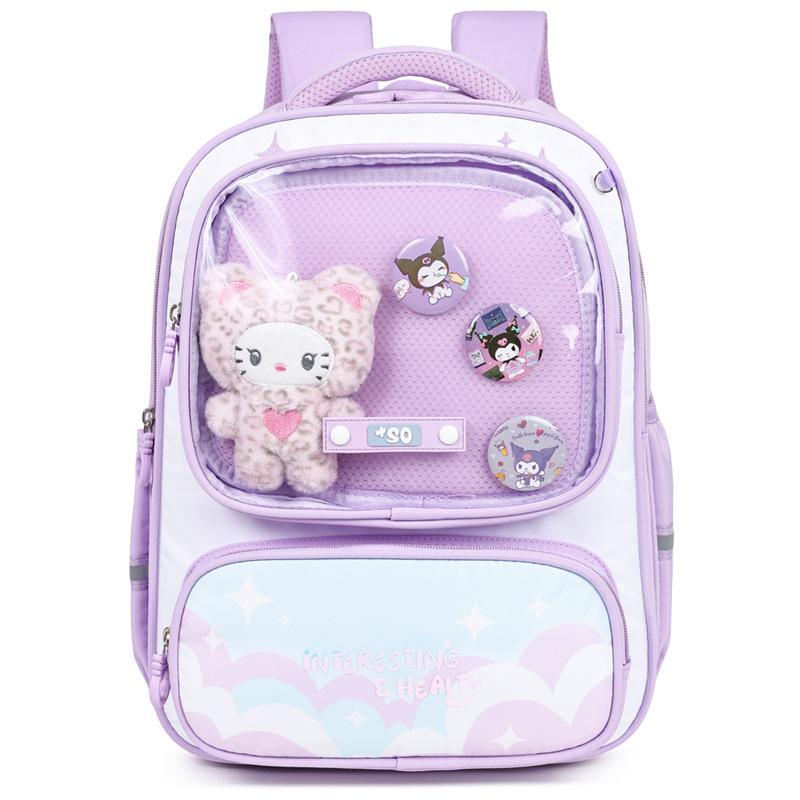 

Children s school bag, elementary school students and girls four cartoon cute backpack, boys spine protection and burden reduction backpack фиолетовый