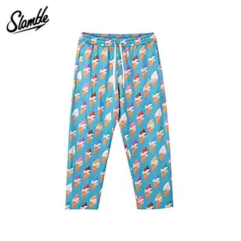 Pantalons de Pyjama Slamble Imprimé Entièrement Coupe Ample Personnalité Basket-ball