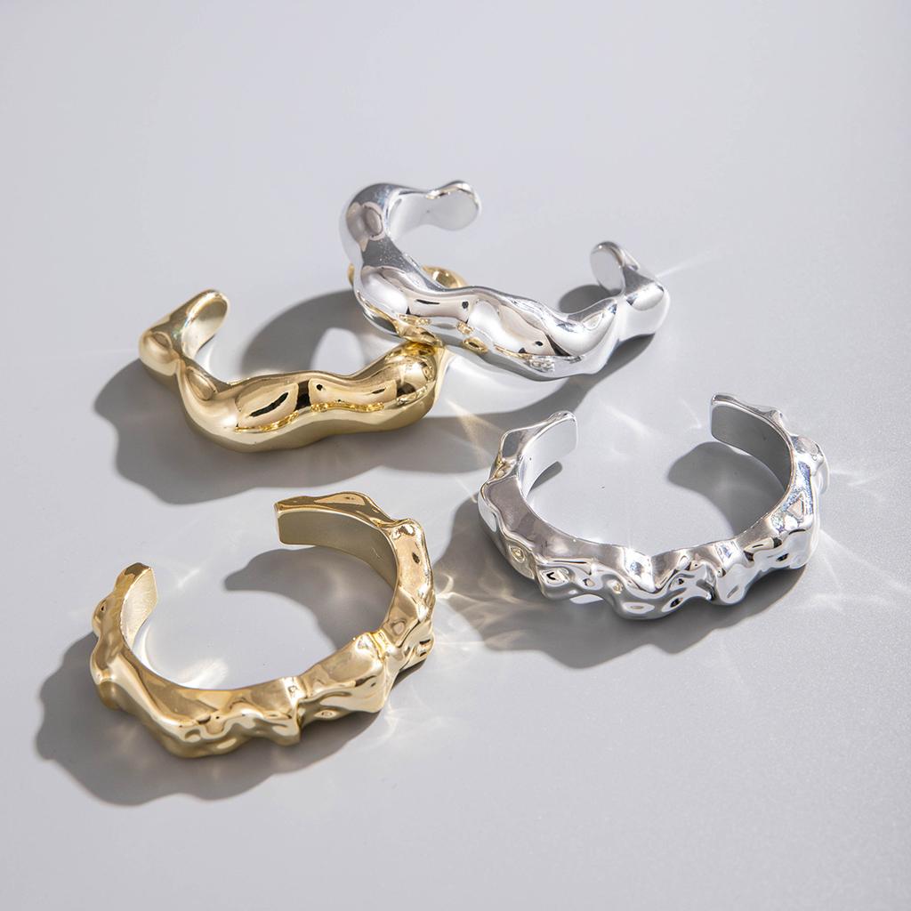 DIEZI Hip Hop Punk Irregular Geometric CCB Plastic Bangles Bracelets Fashion Vintage Gold Silver Color Cuff Bangles Women Men