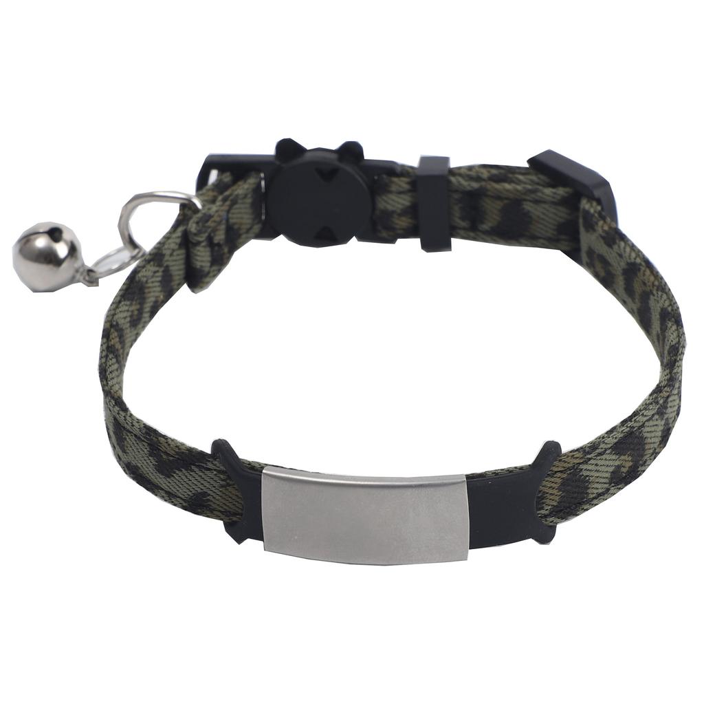 Pet Neck Decoration Leopard Pattern Pet Collar Cat Collar with Bell Cat Neck Ring Adjustable Anti-choking