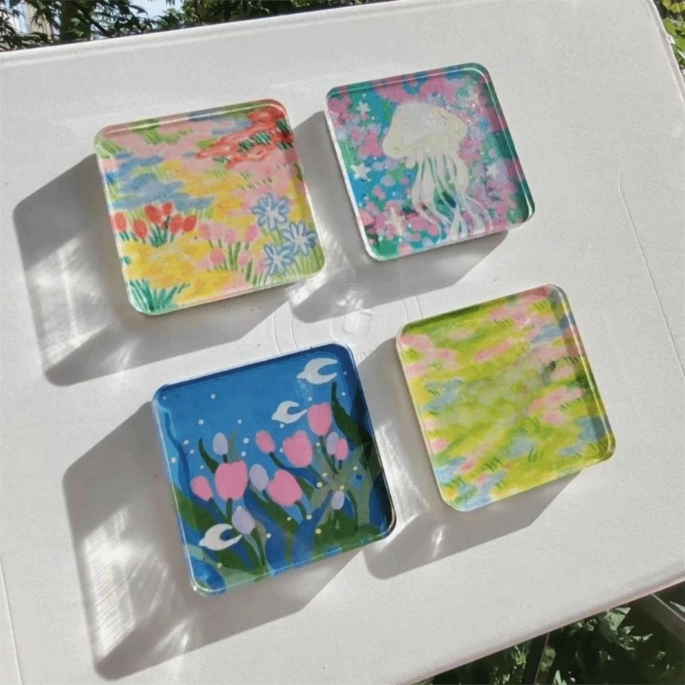 16 Pieces Square/Round DIY Transparent Refrigerator Magnet Handmade DIY Magnets Whiteboard