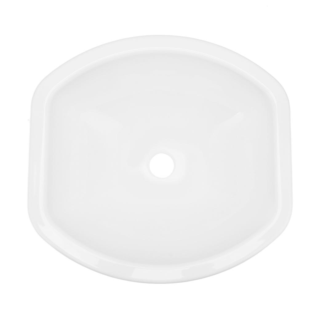 404x384x130mm White Vessel Sink Bowl Modern Acrylic 40mm Drain Hole for Caravans Campers Yachts Bathroom