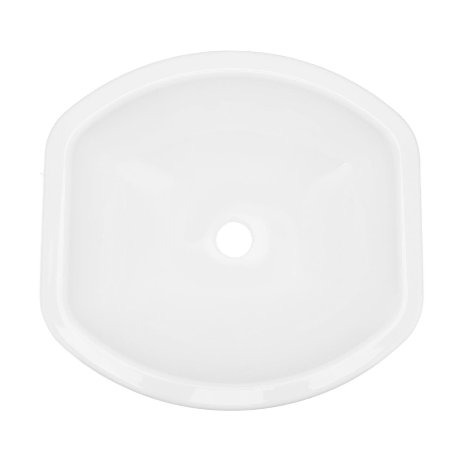 

404x384x130мм Белая раковина-чаша Современный акрил 40мм сливное отверстие для караванов, кемперов, яхт, ванной комнаты