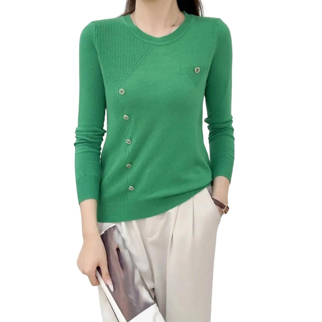 Women's Gentle And Stylish Design, Slim And Versatile Knitted Bottoming Shirt