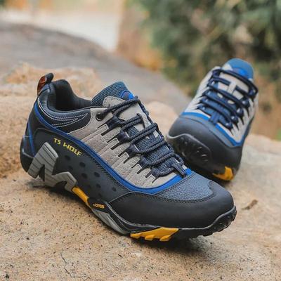 Men's and Women's Genuine Leather Hiking Shoes - Waterproof, Non-Slip, Breathable for Spring and Autumn Outdoor Sports & Travel.