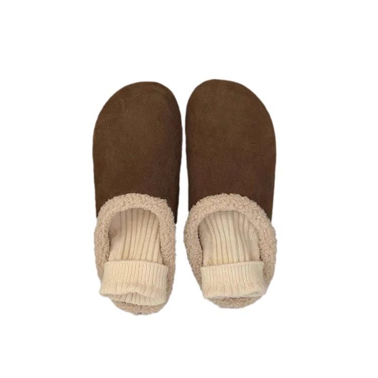 [Yushilai] Wool small potatoes~ 2025 autumn and winter new velvet warm fashion outer wear Boken slippers women