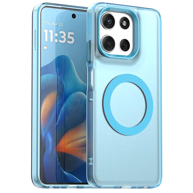 Magnetyczne etui do ładowania bezprzewodowego dla Motorola Moto G56 G86 Pokrowiec Kolory Cukierkowe Przezroczysta obudowa Fundas Coque