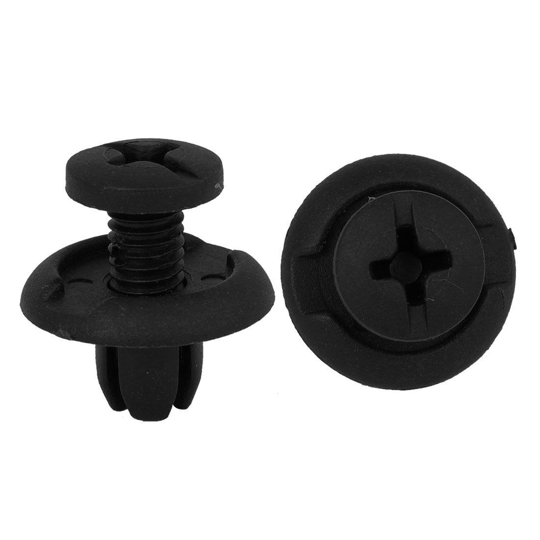 

uxcell Rivet Clips, Rivets, Nylon, 0.3 inches (8 mm), Hole Diameter, Trim Clips, Fender, Black, Compatible with Honda, 50 Pieces 20x9mm чёрный